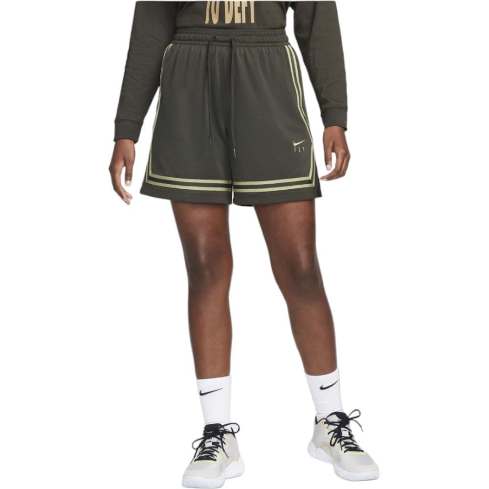 Nike Women's Fly Crossover Basketball Shorts Size M Small Dark Olive Green NWT - Picture 1 of 9
